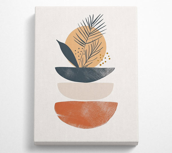  A Canvas Print of Terracotta Leaf Abstract Canvas Art
