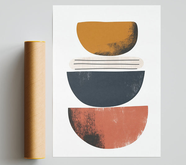 Terracotta Stacked Shapes Poster