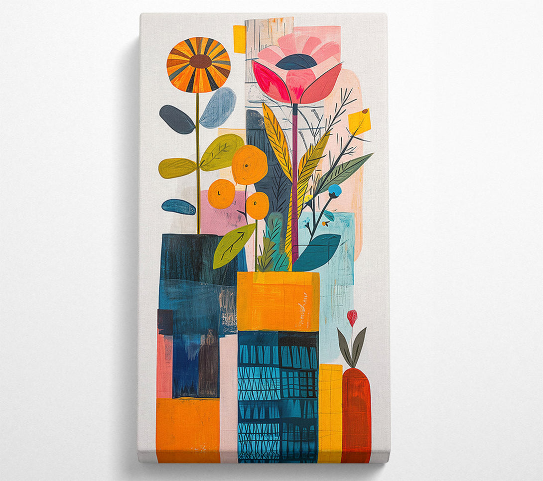  A Canvas Print of Orange Floral Composition Canvas Wall Art
