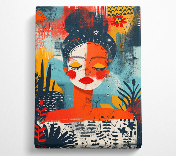  A Canvas Print of Orange Floral Dream Canvas Wall Art