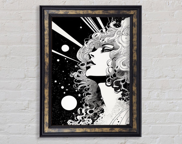 Lady Looking Into Space Framed Print