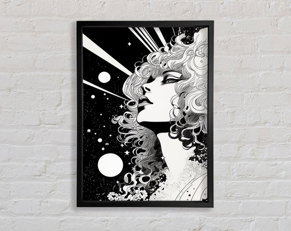 Lady Looking Into Space Framed Print