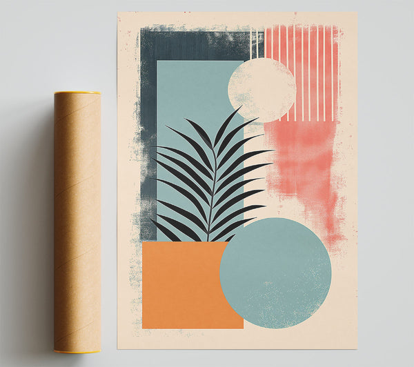 Orange Abstract Palm Print