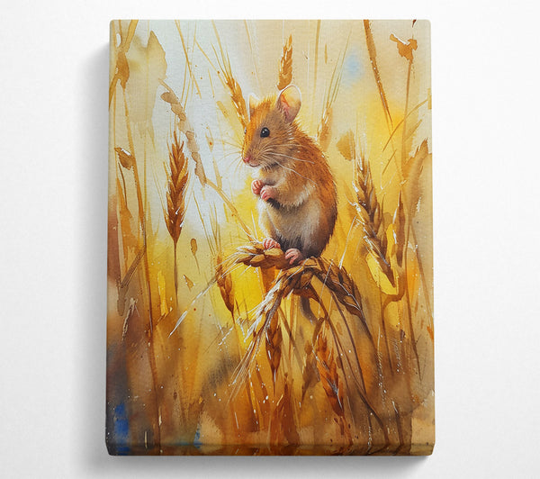  A Canvas Print of Golden Harvest Mouse Canvas Wall Art