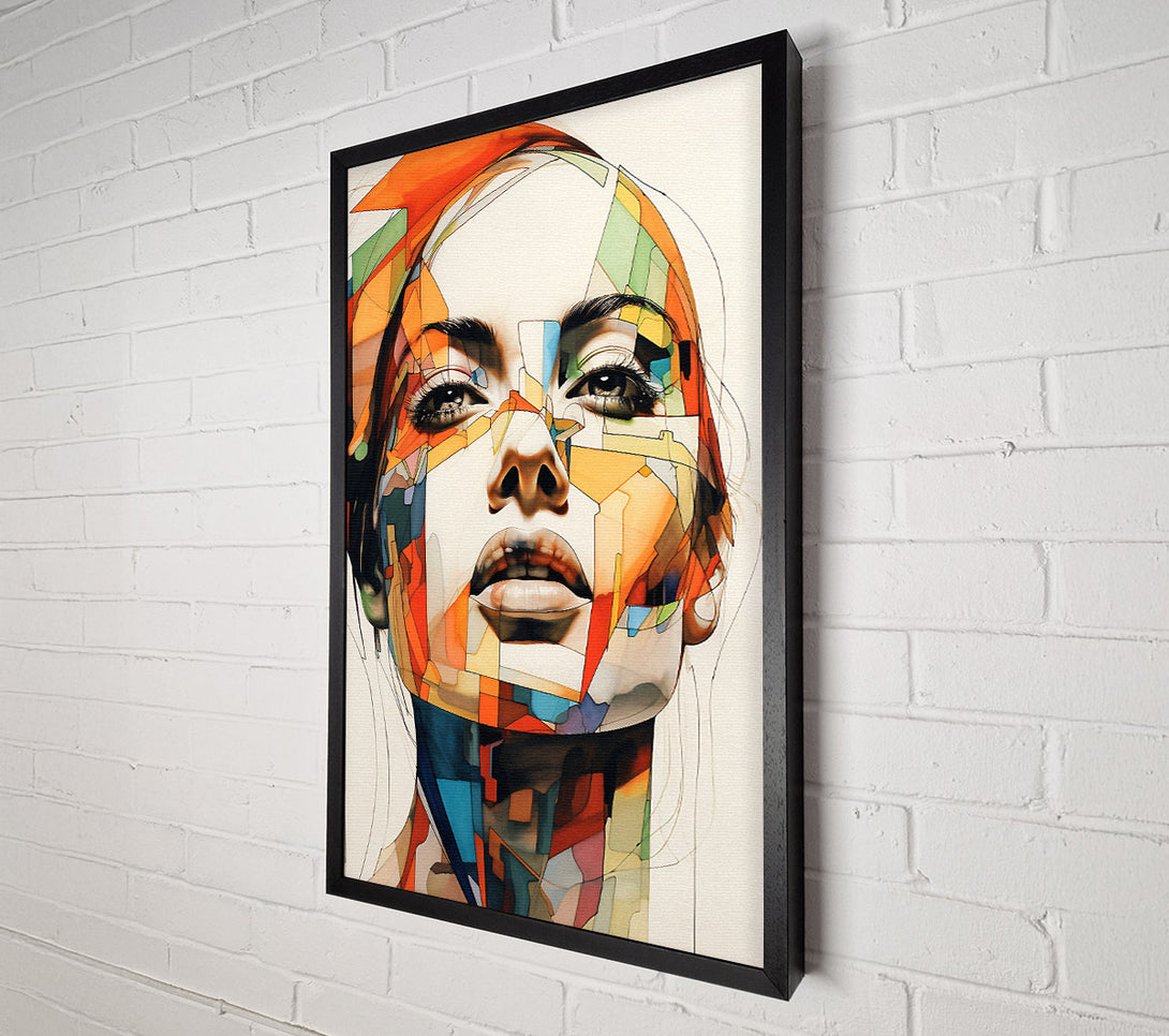  A Canvas Print of Lady Looking Squares Canvas Print