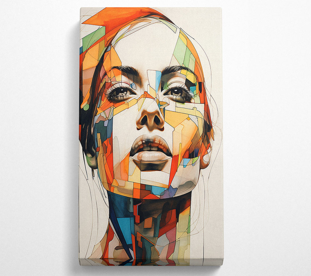  A Canvas Print of Lady Looking Squares Canvas Print