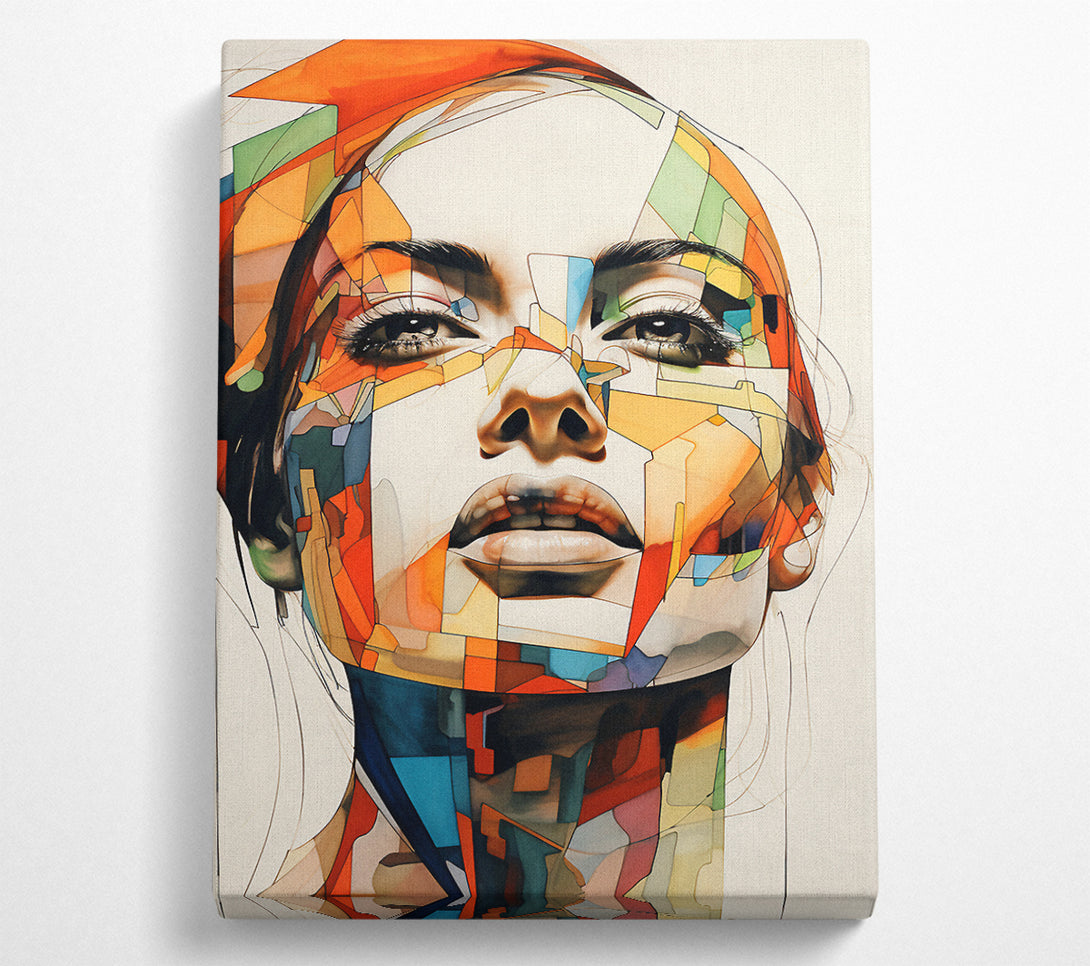  A Canvas Print of Lady Looking Squares Canvas Print