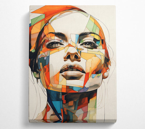  A Canvas Print of Lady Looking Squares Canvas Print