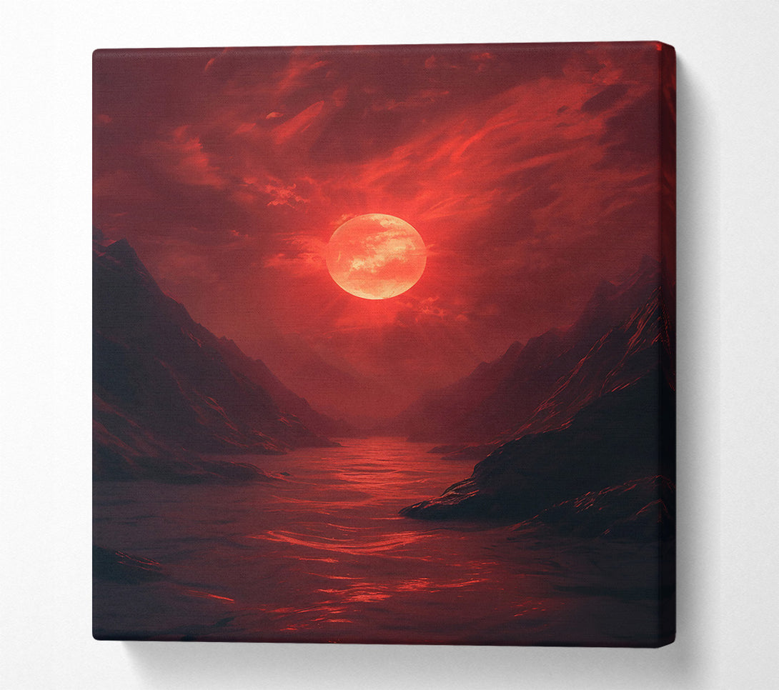  A Canvas Print of Crimson River'S End Canvas Wall Art