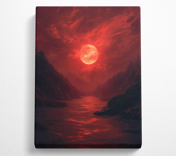  A Canvas Print of Crimson River'S End Canvas Wall Art