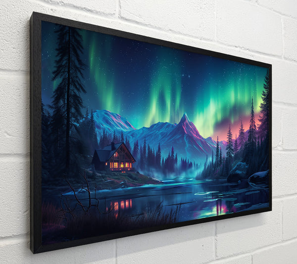 Green Lights Over Cabin