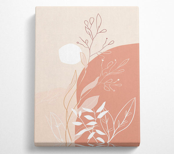  A Canvas Print of Peach Floral Bloom Canvas Wall Art