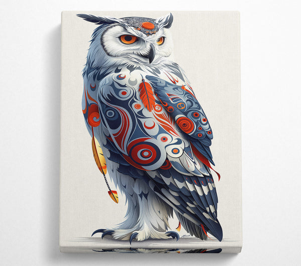  A Canvas Print of Red & Blue Owl Spirit Canvas Print