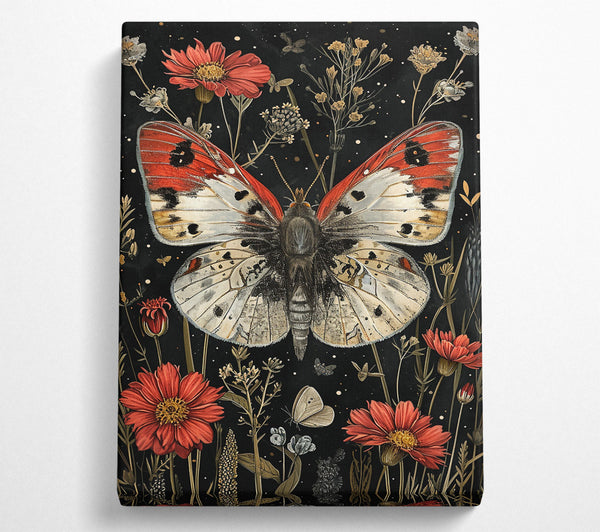  A Canvas Print of Crimson Butterfly Bloom Canvas Wall Art