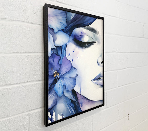 Lady With A Blue Flower