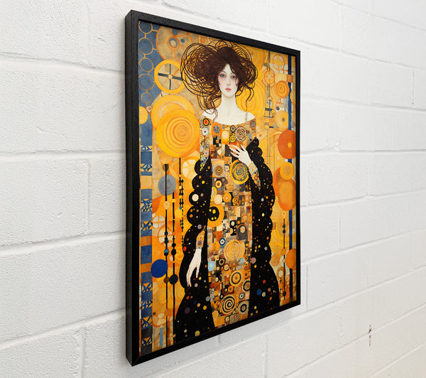 Lady With Coat Klimt Style