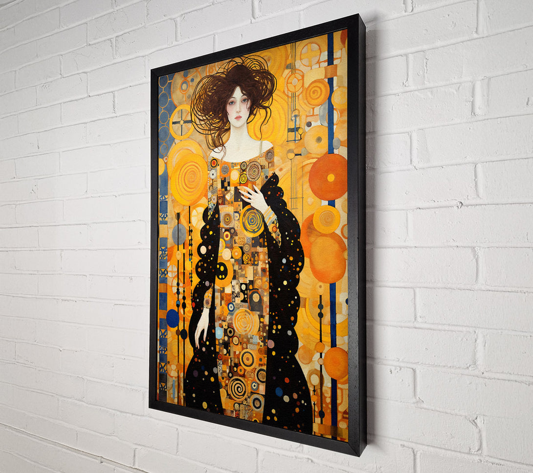  A Canvas Print of Lady With Coat Klimt Style Canvas Wall Art