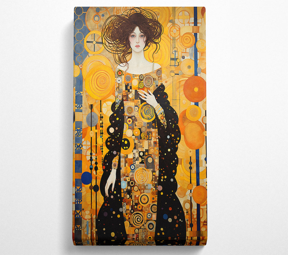  A Canvas Print of Lady With Coat Klimt Style Canvas Wall Art