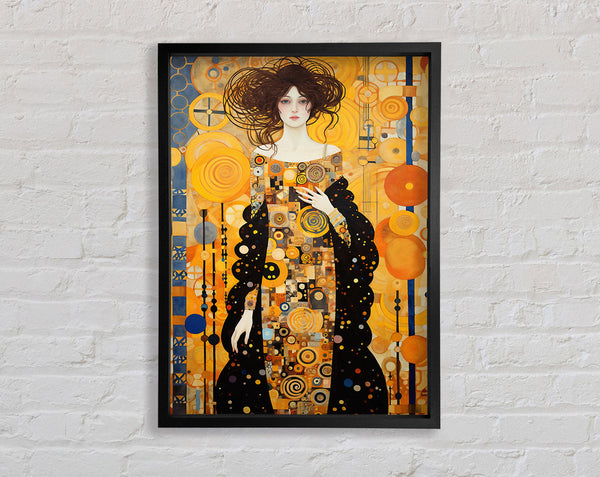 Lady With Coat Klimt Style Framed Print
