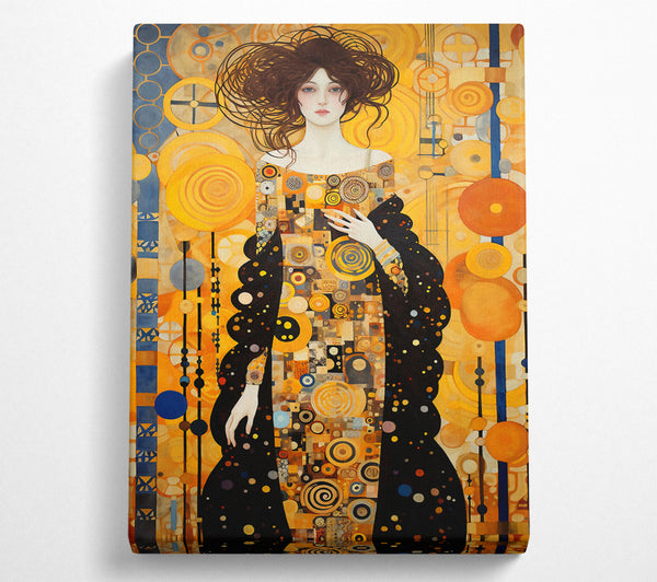 A Canvas Print of Lady With Coat Klimt Style Canvas Wall Art