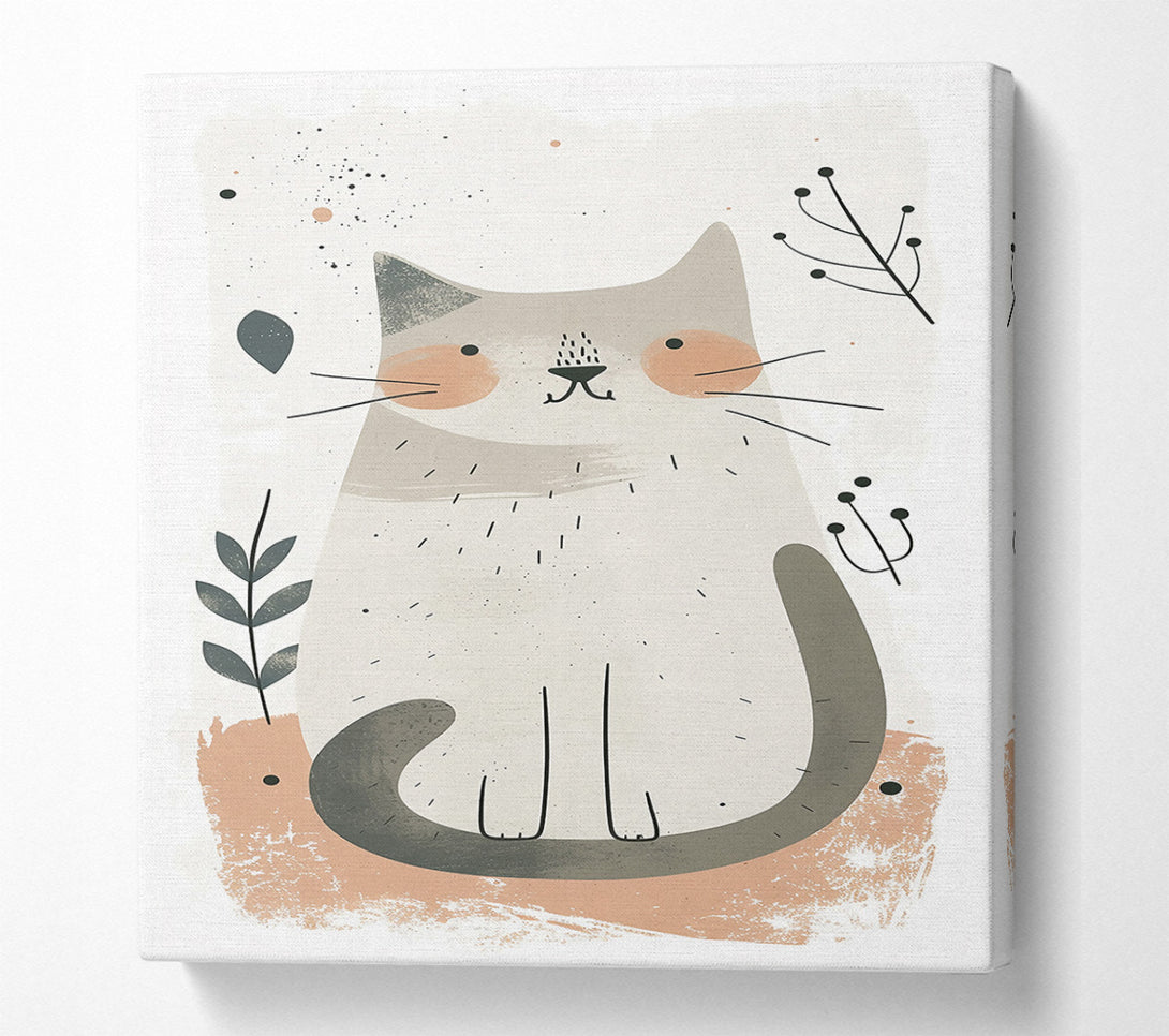  A Canvas Print of Peachy Kitty Dreams Canvas Wall Art