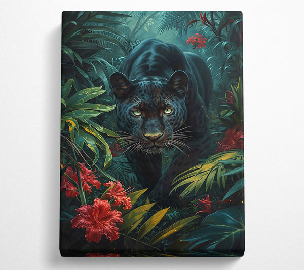 A Canvas Print of Emerald Jungle Panther Canvas Art