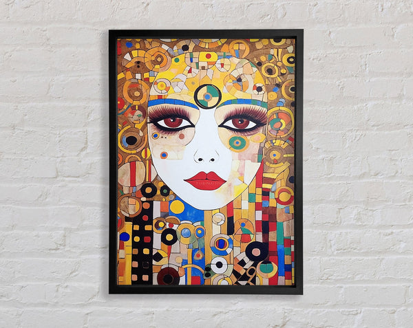 Lady With Lashes Klimt Style Framed Print