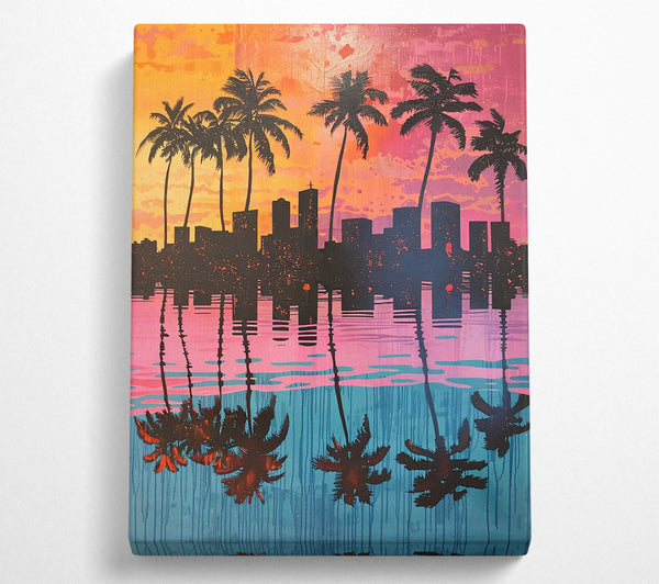  A Canvas Print of Pink City Reflections Canvas Print