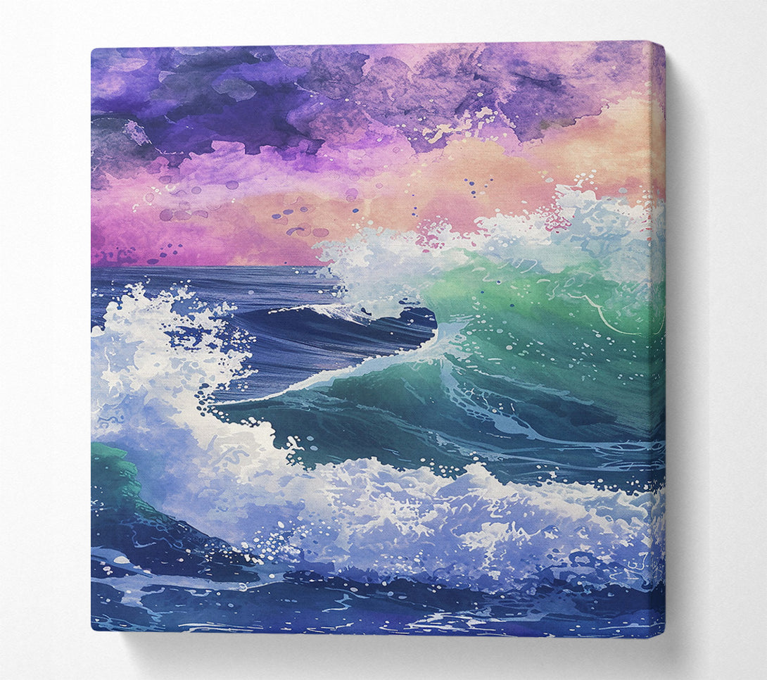  A Canvas Print of Azure Ocean Surge Canvas Art