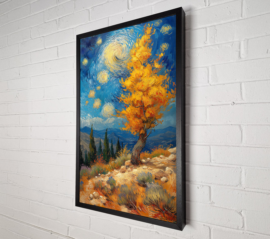  A Canvas Print of Golden Sky Swirl Canvas Wall Art