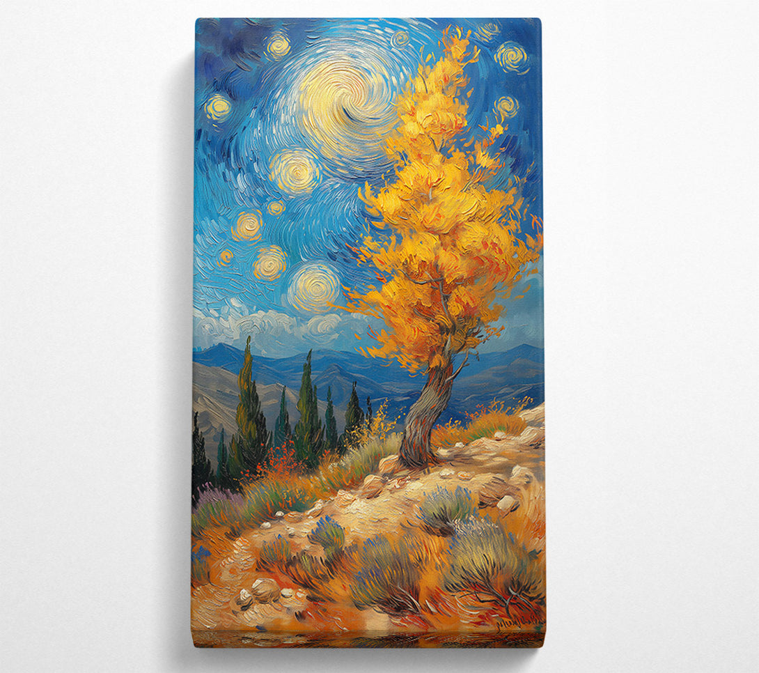  A Canvas Print of Golden Sky Swirl Canvas Wall Art