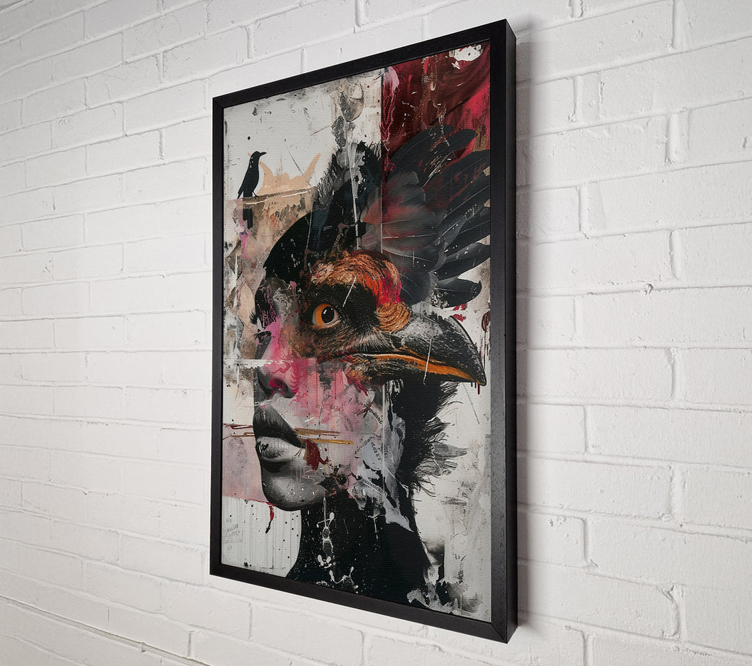  A Canvas Print of Crimson Avian Gaze Canvas Print