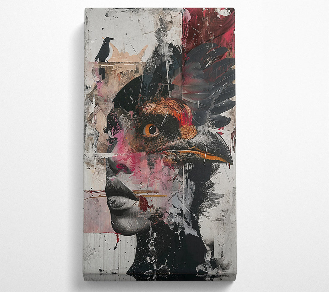  A Canvas Print of Crimson Avian Gaze Canvas Print