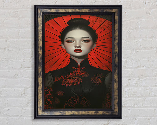 Lady With Umbrella Framed Print