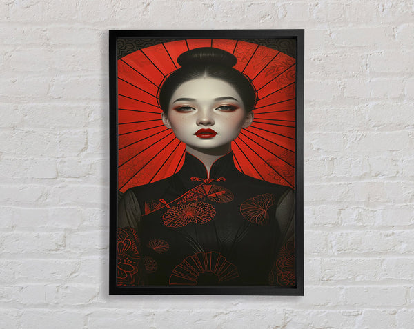 Lady With Umbrella Framed Print