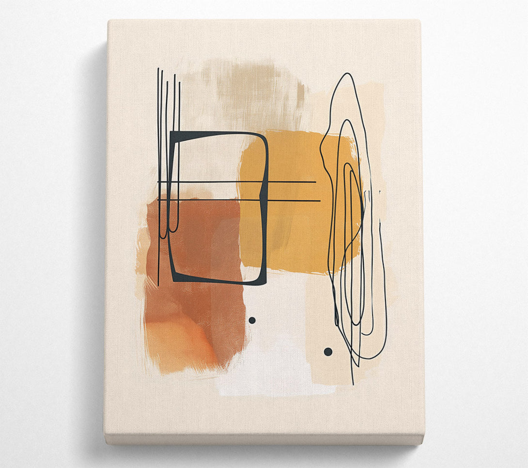  A Canvas Print of Golden Abstract Shapes Canvas Wall Art