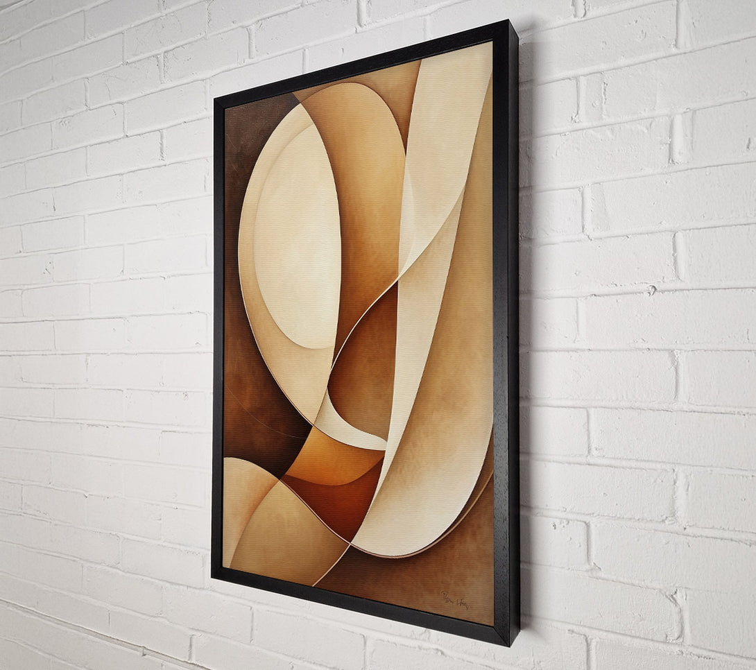  A Canvas Print of Brown Curving Shapes Canvas Wall Art
