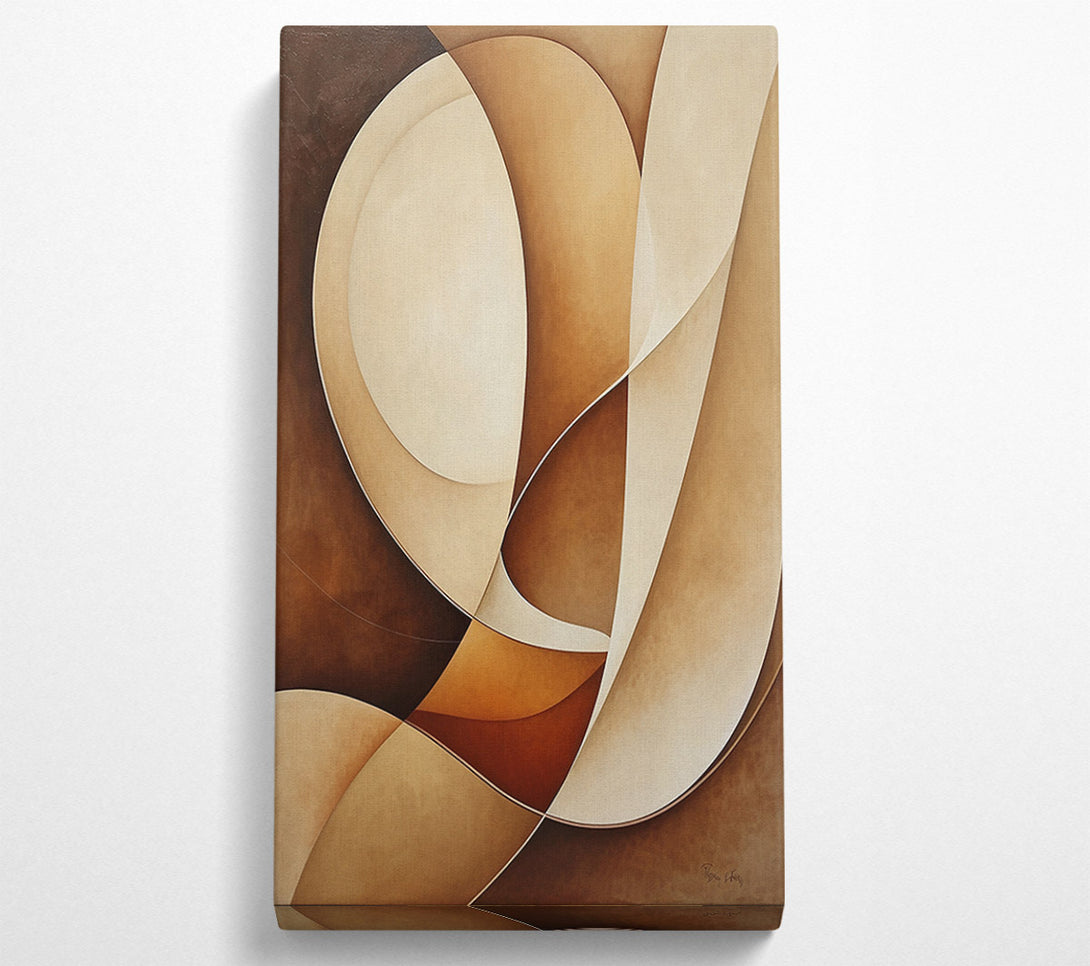  A Canvas Print of Brown Curving Shapes Canvas Wall Art