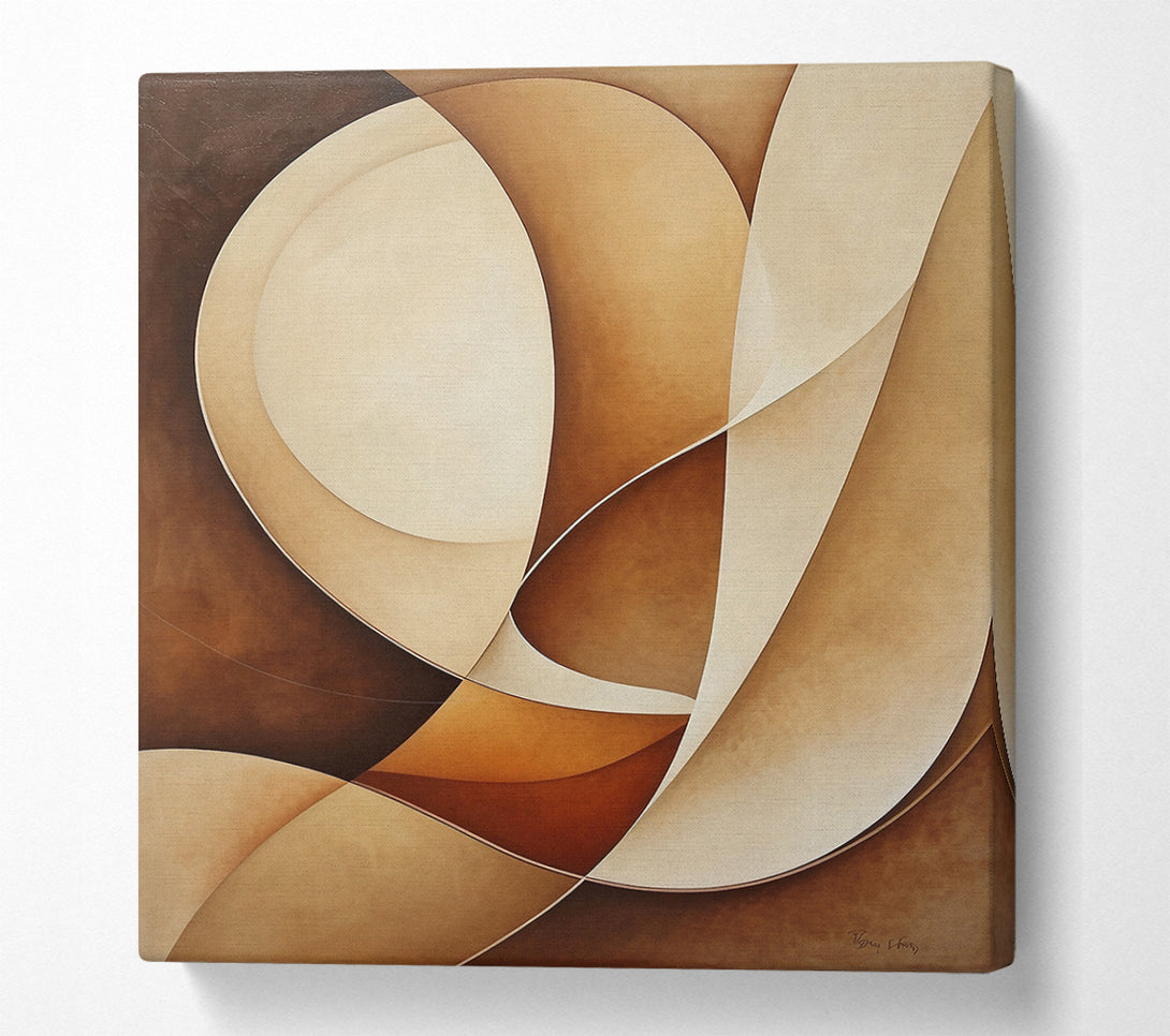  A Canvas Print of Brown Curving Shapes Canvas Wall Art