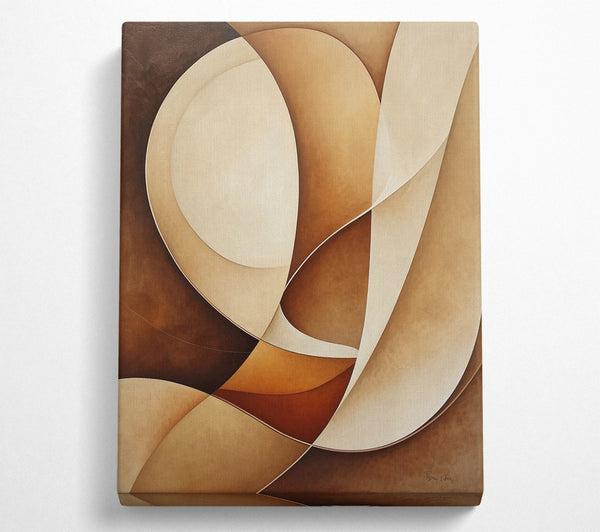  A Canvas Print of Brown Curving Shapes Canvas Wall Art
