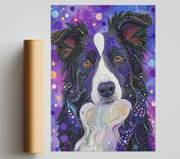 Purple Spotted Collie Print