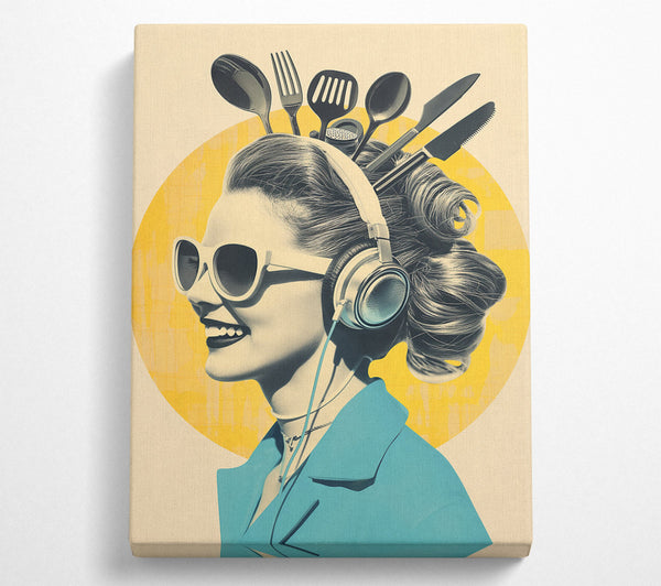  A Canvas Print of Blue Kitchen Groove. Canvas Art