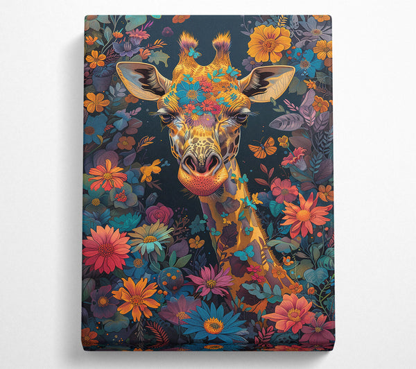  A Canvas Print of Golden Giraffe Blooms Canvas Wall Art