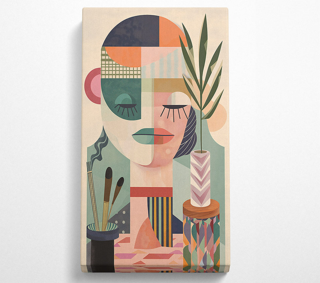  A Canvas Print of Pink Geometric Serenity Canvas Print