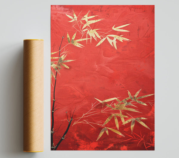 Crimson Bamboo Dreams Poster