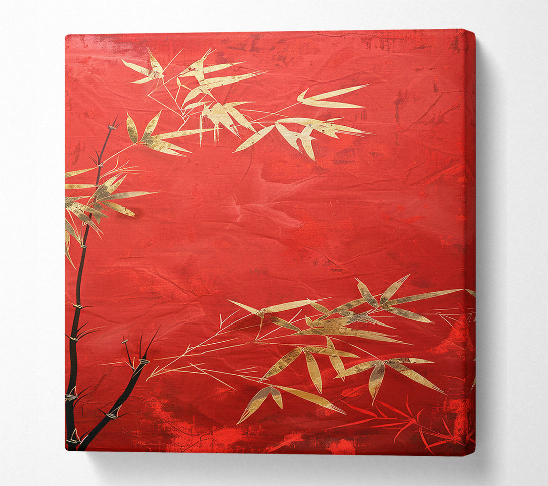  A Canvas Print of Crimson Bamboo Dreams Canvas Art