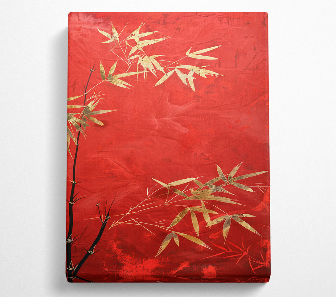  A Canvas Print of Crimson Bamboo Dreams Canvas Art