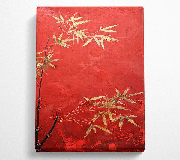  A Canvas Print of Crimson Bamboo Dreams Canvas Art