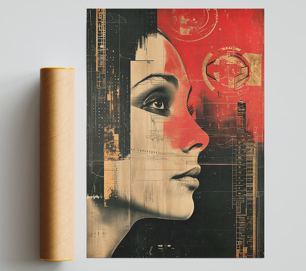 Crimson Profile Code Giclee Print