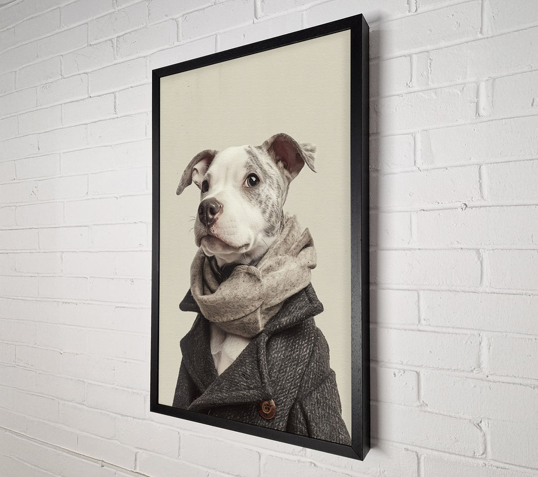  A Canvas Print of Grey Dog In A Scarf Canvas Art